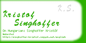 kristof singhoffer business card